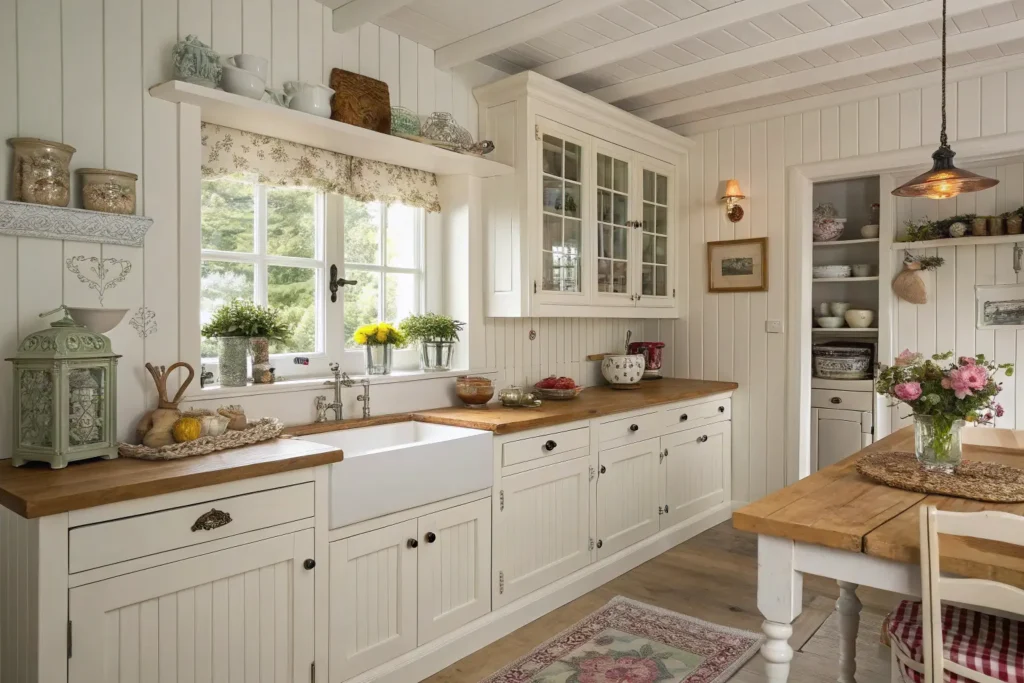 Beadboard kitchen cabinets