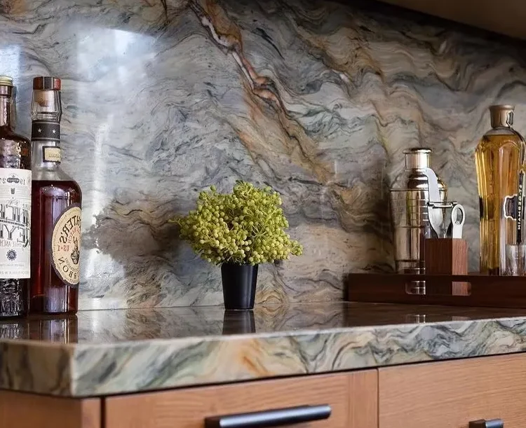 Aqua Fusion Quartzite Brazil Kitchen 2 