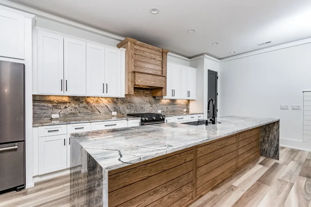 White Aqua Fusion Quartzite Brazil Kitchen