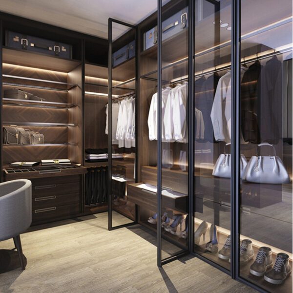 Glass Front Walk-In Closet